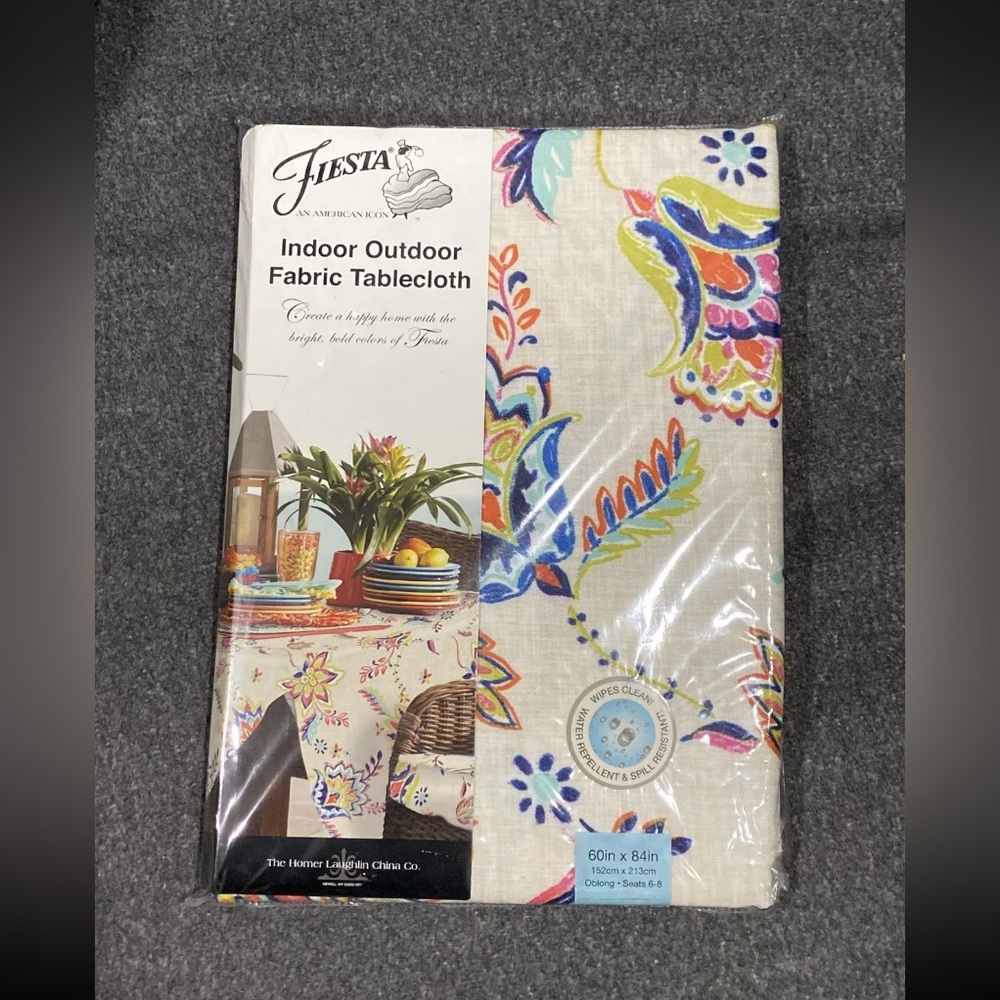FIESTA Jacobean Carina Floral Water Repellent Indoor/Outdoor Tablecloth 60 x 84